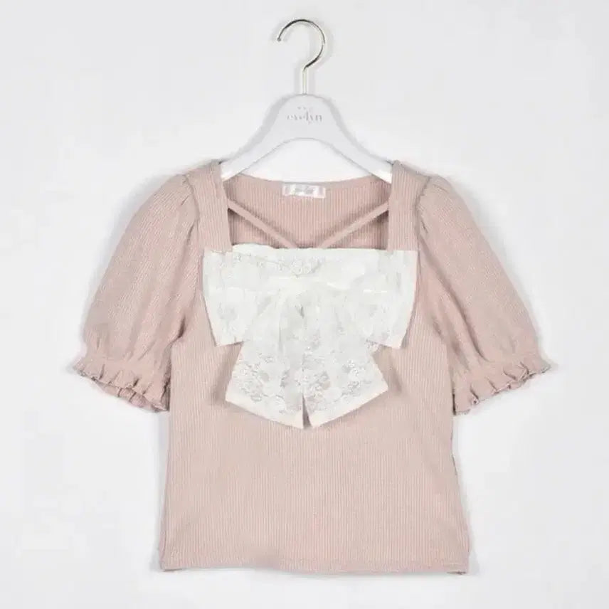 [BUNJANG] Evelyn Front Ribbon Lace Top Pink / evelyn 에블린 프론트리본 레이스 탑 핑크 양지뢰 양산형 지뢰계 스나계