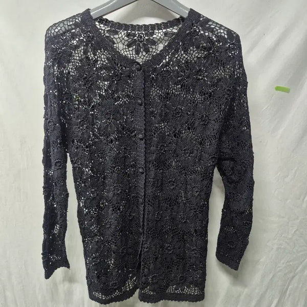 [BUNJANG] Black Lace Cardigan / 검정색 레이스 가디건