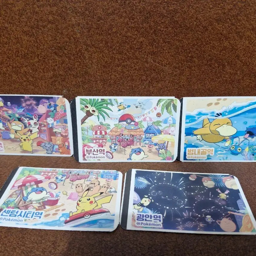 [BUNJANG] Busan Subway Single-Ride Ticket Set - 5 Types / 부산 포켓몬 1회용 승차권 5종 철도 지하철 기차
