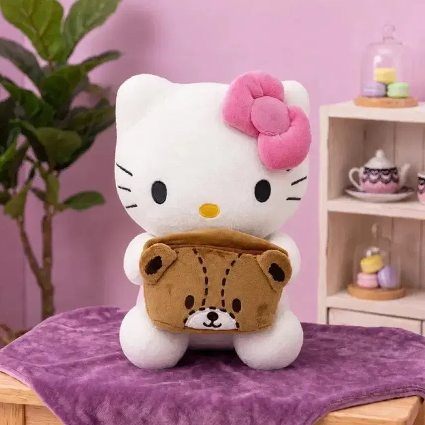 [BUNJANG] Hello Kitty Friends Basket Medium Plush Doll / 헬로키티) 프렌즈 바구니 중형 봉제인형