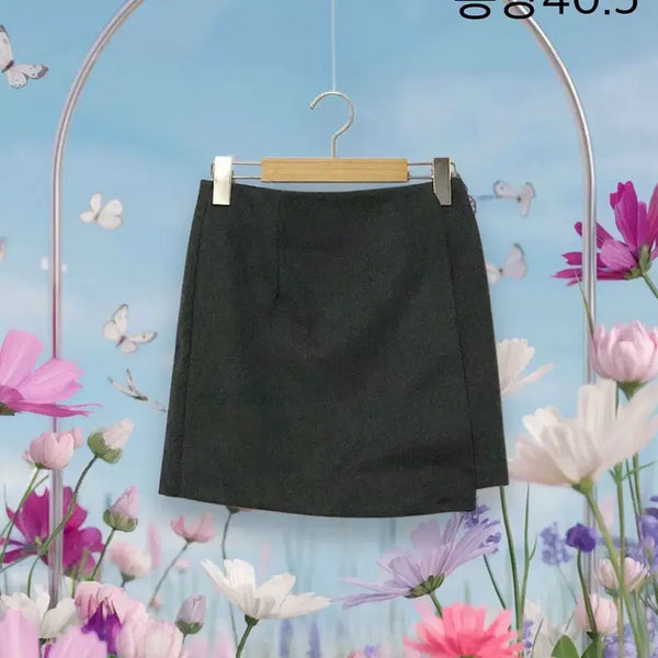 [BUNJANG] Charcoal Wrap Skirt / 차콜 랩스커트 새상품