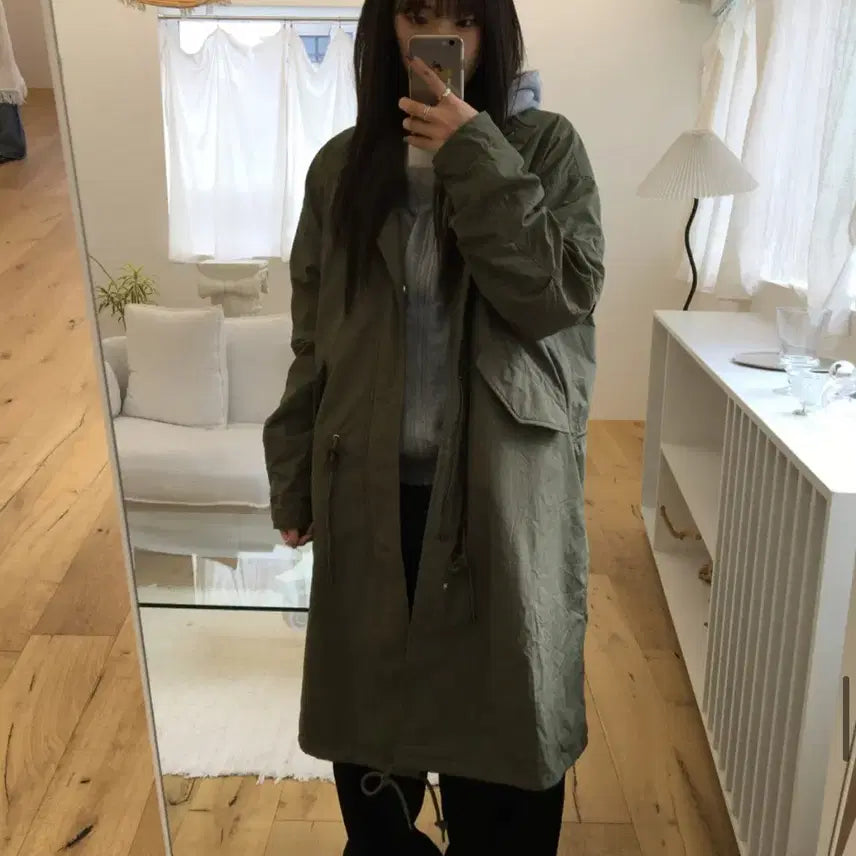 [BUNJANG] Sioa Camp Long Field Jacket Khaki / 시오아 캠프 롱 야상 카키