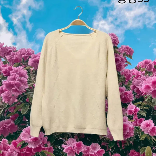 [BUNJANG] Ivory V-Neck Basic Knit New Arrival / 아이보리 브이넥 기본니트 새상품
