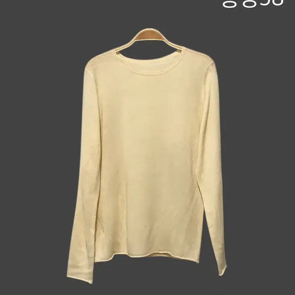 [BUNJANG] Light Yellow Basic Round Neck Knit - New / 연노랑 기본 라운드 니트 새상품