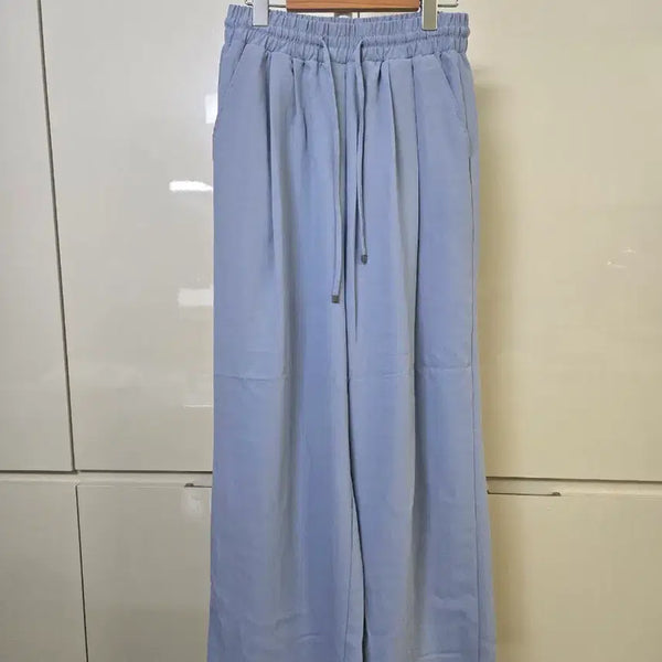 [BUNJANG] Sky Blue Wide Leg Slacks / 하늘색 와이드 슬랙스