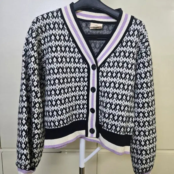 [BUNJANG] Checkered Pattern Cardigan / 체크 패턴 가디건