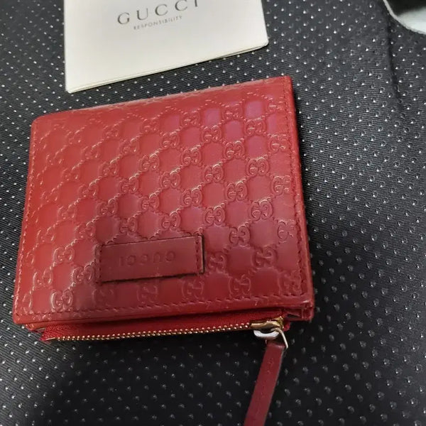 [BUNJANG] Gucci Micro Guccissima Card Case Red / 구찌 마이크로 시마 카드지갑 레드