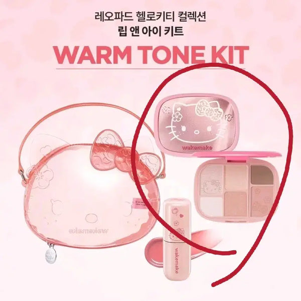 [BUNJANG] WAKEMAKE Hello Kitty Eye Palette Warm Tone Peach Shell / 웨이크메이크 헬로키티 아이팔레트 웜톤 피치쉘