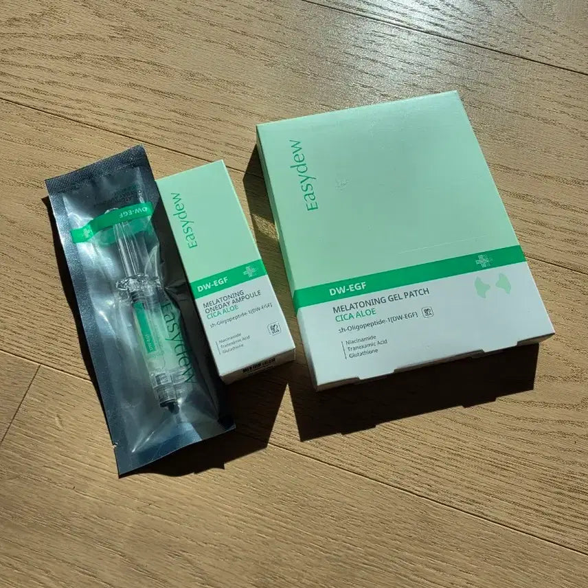 [BUNJANG] Easydew DW-EGF Melatonin Ampoule + Gel Patch Set (3 Types) / (3종) 이지듀 DW-EGF 멜라토닝 앰플+겔패치 세트