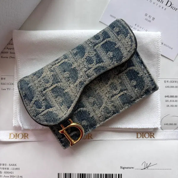 [BUNJANG] Dior Oblique Saddle Bloom Card Holder / [당일배송/풀구성] 디올 오블리크 새들 블룸 카드지갑