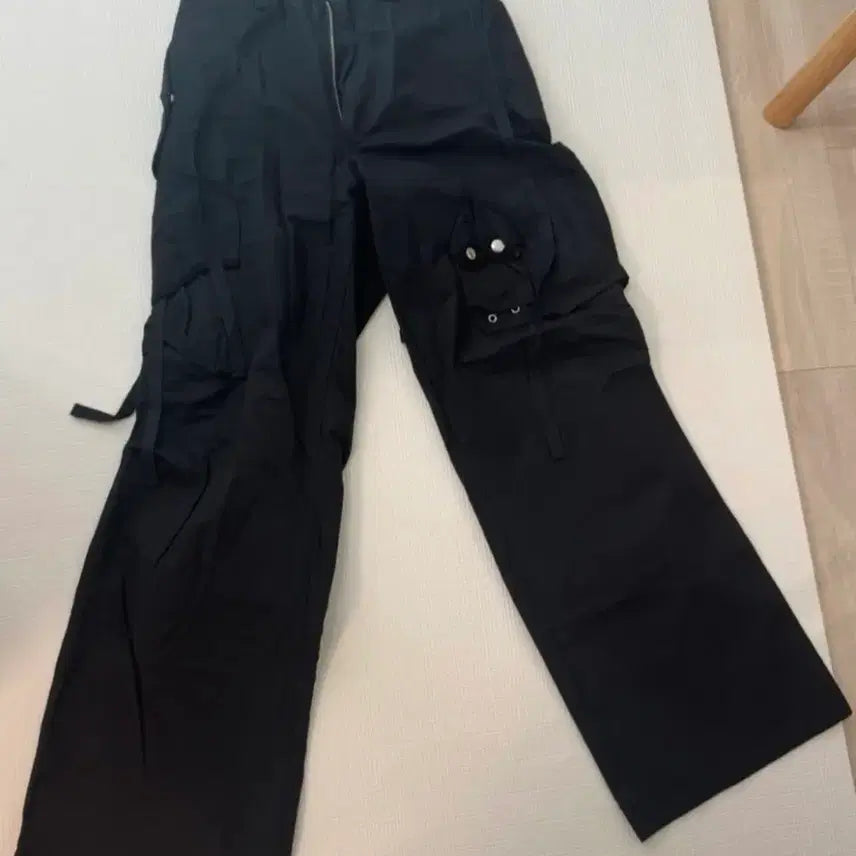 [BUNJANG] Nache Strap Cargo Pants Black / 나체 nache 스트랩 카고팬츠 블랙