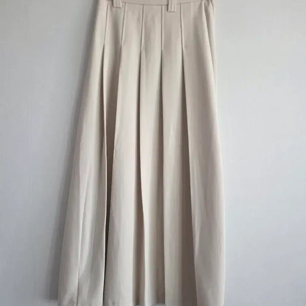 [BUNJANG] Ivory Pleated Long Skirt / 아이보리 플리츠 롱스커트