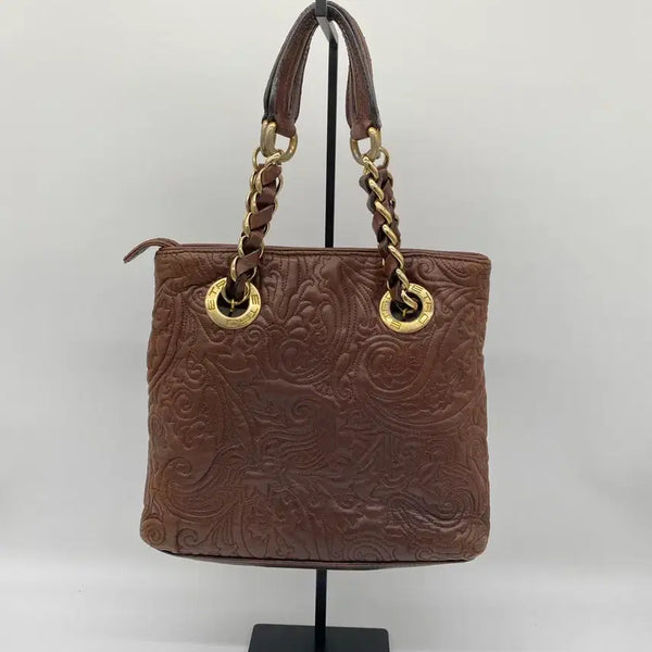 [BUNJANG] ETRO Gold Chain Leather Tote Bag / 에트로 ETRO 골드 체인 레더 토트백 <19>