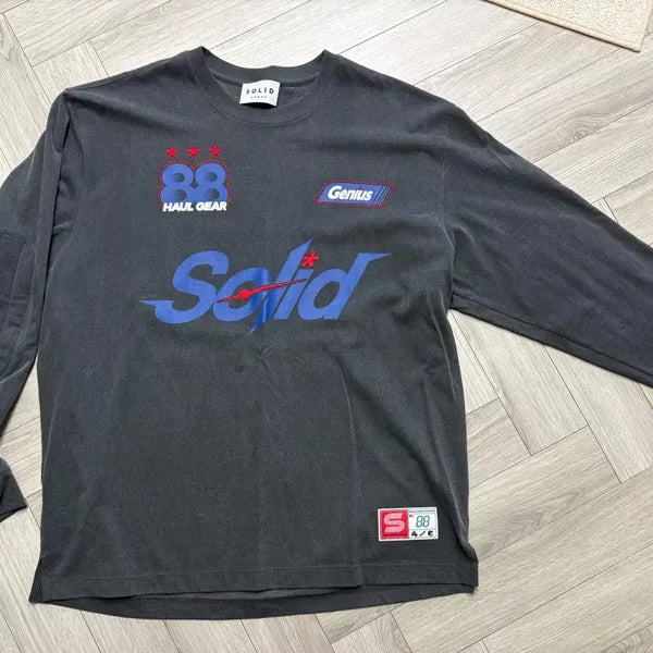 [BUNJANG] Solid Homme Pigment Long Sleeve Charcoal / 솔리드옴므 롱슬리브