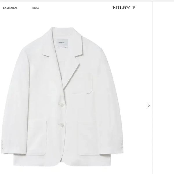 [BUNJANG] Nilby P Linen Jacket White Size 34 / Nilby P 닐바이피 린넨자켓(화이트 34)