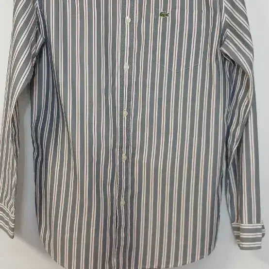 [BUNJANG] Lacoste Striped Shirt FR39 Navy / 라코스테 스트라이프 FR39 네이비