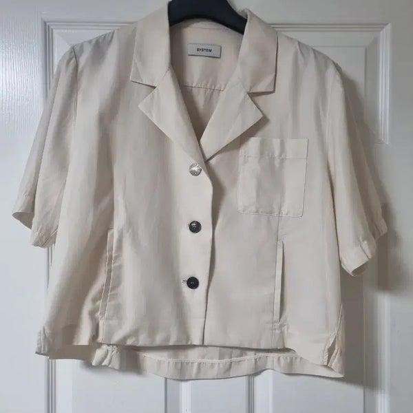 [BUNJANG] System (Hansem) Beige Short-Sleeve Jacket / 한섬 시스템 슬리브 자켓 베이지 색상