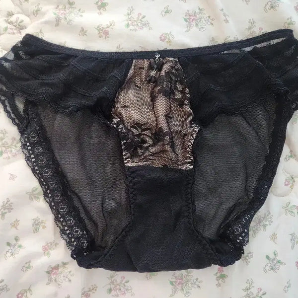 [BUNJANG] Black Beaded Women's Panties / 보석 비즈 블랙 여성팬티 - 중고