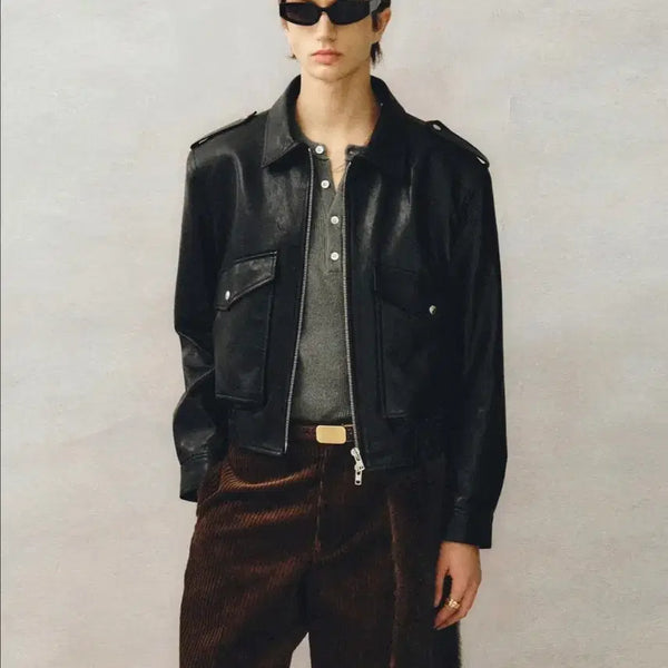 [BUNJANG] Noir Lambskin A-2 Jacket / (새제품) 노이어 램스A-2자켓