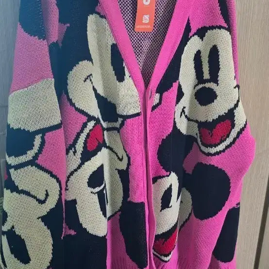 [BUNJANG] Disney Mickey Mouse Oversized Knit Cardigan Jacket / 오버사이즈 디즈니 미키마우스 니트 가디건 자켓