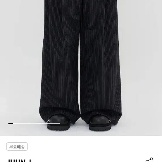 [BUNJANG] JUUN.J Blended Wool Stripe Pants - Black 46 / JUUN.J 블렌디드 울 스트라이프 팬츠 - 블랙 46