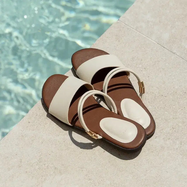 [BUNJANG] Ivory Two-Strap Sandals (245mm) / 샌들 245mm
