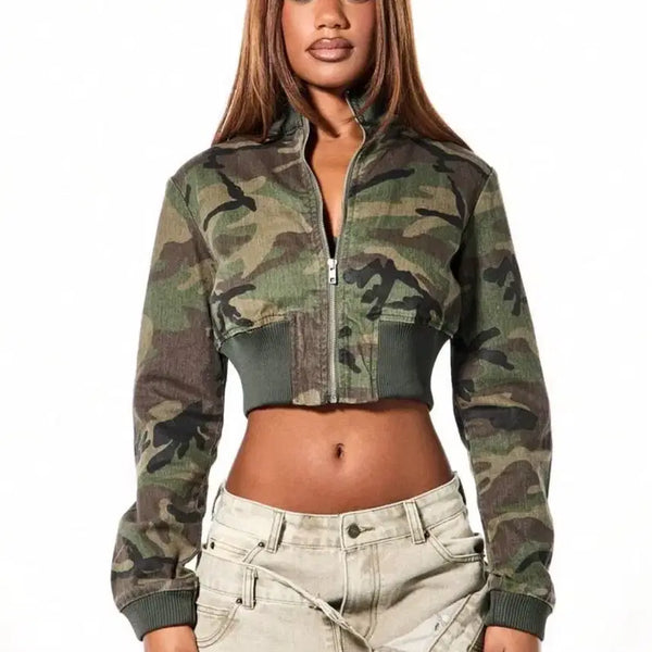 [BUNJANG] Camo Crop Jacket / 카모 크롭자켓