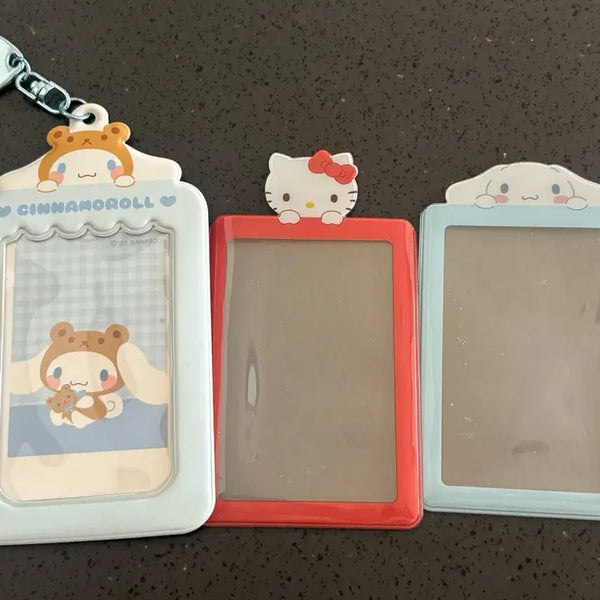 [BUNJANG] Sanrio Cinnamoroll & Hello Kitty Cheki Holder Keychain Bundle Set / 일괄) 산리오 체키홀더 키링 + 포토카드 홀더 시나모롤 헬로키티