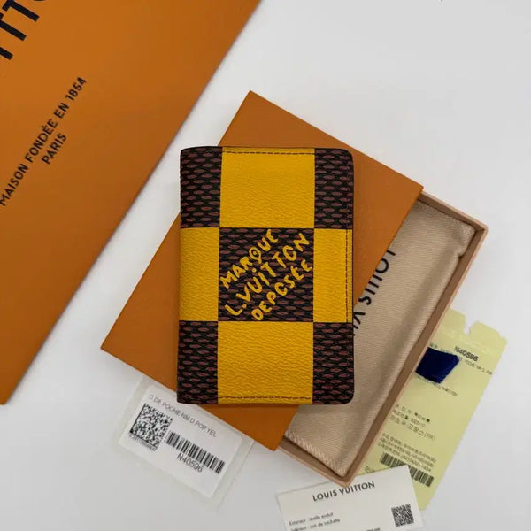 [BUNJANG] Louis Vuitton Pharrell Williams Yellow Damier Organizer Wallet / 루이비통 한정판 퍼렐 윌리엄스 옐로우 다미에 오거나이저 지갑