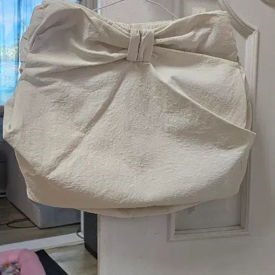 [BUNJANG] ZARRA Ivory Shirring Mini Skirt / ZARRA 아이보리 셔링 스커트