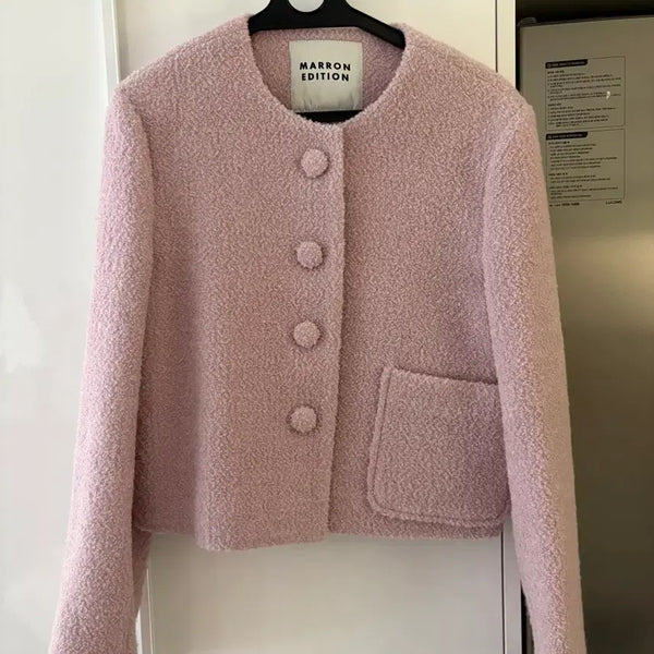 [BUNJANG] MARRON EDITION Pink Boucle Jacket / 마론에디션 핑크 부클 자켓