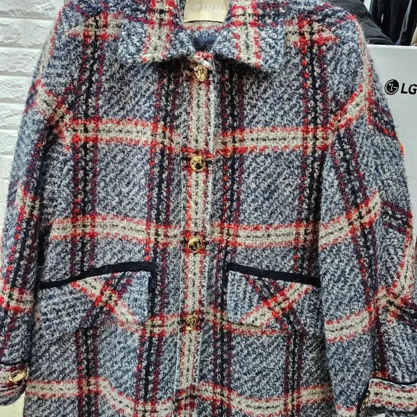 [BUNJANG] Hansem Bird Tweed Check Jacket / 한섬 BIRD 트위드 체크 자켓 77사이즈