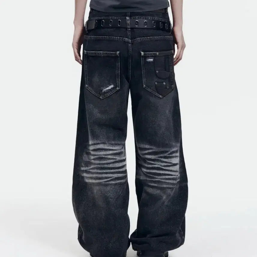 [BUNJANG] Arkham Double Layer Denim Pants (Black) / 아캄 Double Layer Denim Pants (Black)