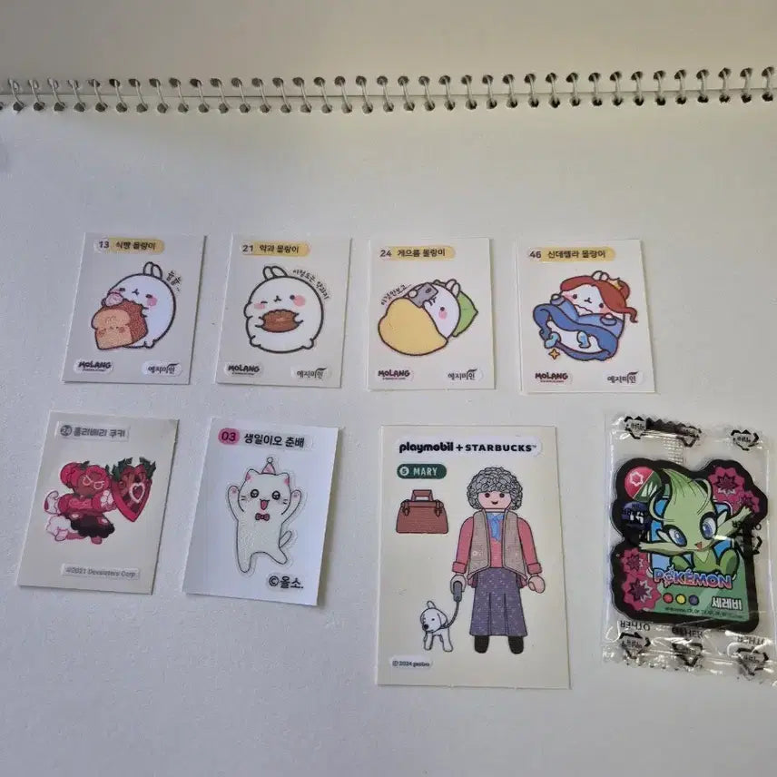 [BUNJANG] Character Stickers Bundle / 띠부씰(몰랑이, 쿠키런, 춘배, 포켓몬)