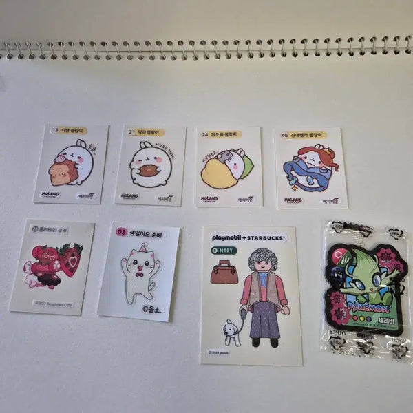 [BUNJANG] Character Stickers Bundle / 띠부씰(몰랑이, 쿠키런, 춘배, 포켓몬)