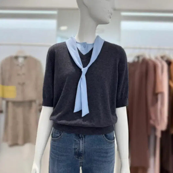 [BUNJANG] ZOOC Wool Blend Knit with Tie Detail / 주크(ZOOC) 울 블렌드 타이 니트 55 추천