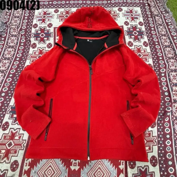 [BUNJANG] Spider Fleece Hood Zip-Up Red M / 스파이더 플리스 후드 집업 레드 m 0904