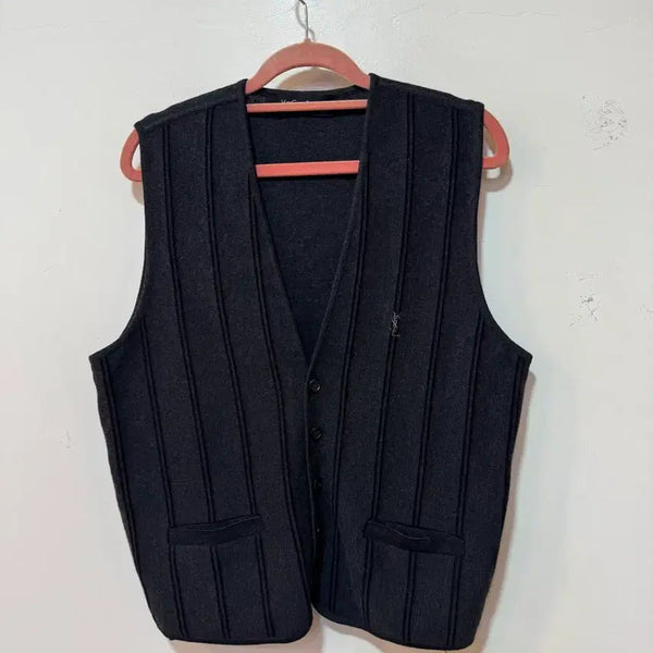 [BUNJANG] Saint Laurent Grey Knit Vest / 입생로랑 그레이 니트 조끼 95