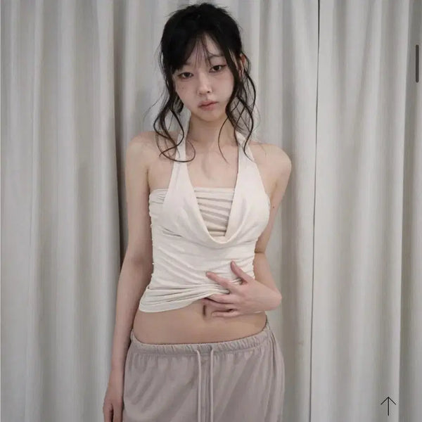 [BUNJANG] Cladda Off-Shoulder Sleeveless Top Beige / 클라따 cladda off sleeveless beige