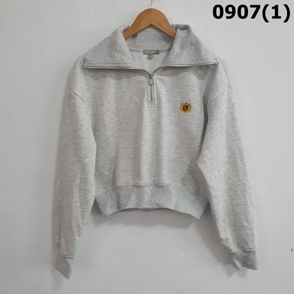 [BUNJANG] SPAO Cropped Sweatshirt Grey/Yellow Patch M / 스파오 크롭 맨투맨 그레이/옐로우 와펜 m