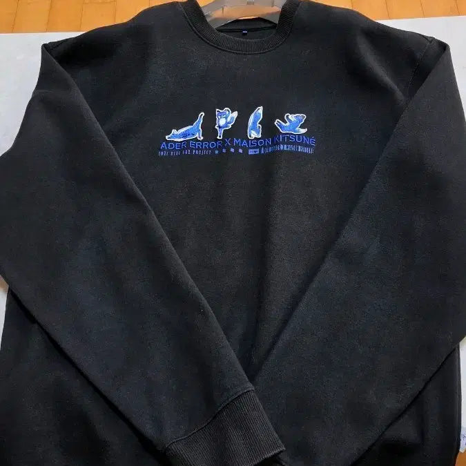 [BUNJANG] Ader Error Maison Kitsuné Collaboration Sweatshirt Black / 아더에러 메종키츠네 맨투맨 블랙 a1