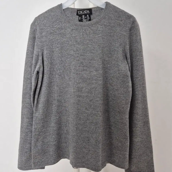 [BUNJANG] Escada Women's Basic Round Neck Knit Grey / 에스까다 여성 기본 라운드넥 니트 그레이