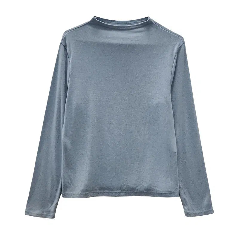 [BUNJANG] Minimal Boatneck Light Blue Long Sleeve Tee / 미니멀 보트넥 라이트 블루 긴팔 티