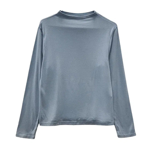 [BUNJANG] Minimal Boatneck Light Blue Long Sleeve Tee / 미니멀 보트넥 라이트 블루 긴팔 티