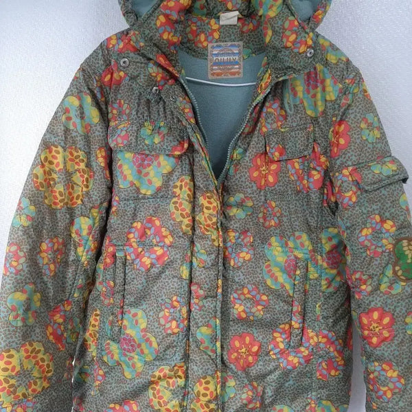 [BUNJANG] Oilily Flower Pattern Hooded Padding Jacket (Size 38) / 오일릴리 플라워 패턴 후드 패딩 (38)