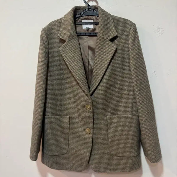 [BUNJANG] LAP Wool Jacket Check Pattern / LAP 랩 모직자켓 55