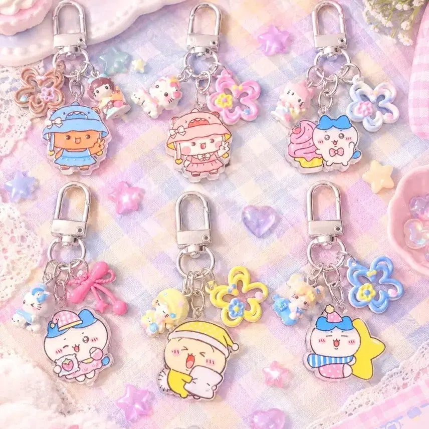 [BUNJANG] Chiikawa Acrylic Bead Deco Keychain / 치이카와 먼작귀 아크릴 비즈 다꾸 키링 (개당가격)