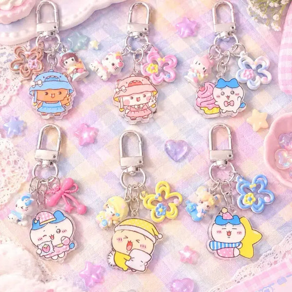 [BUNJANG] Chiikawa Acrylic Bead Deco Keychain / 치이카와 먼작귀 아크릴 비즈 다꾸 키링 (개당가격)