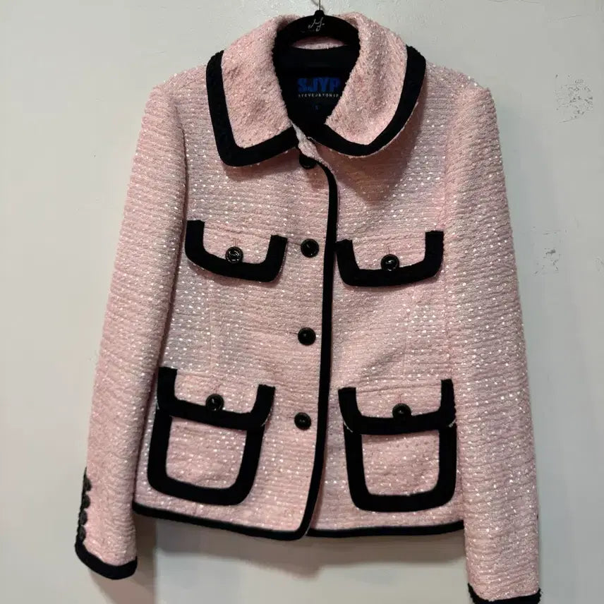[BUNJANG] SJYP Pink Tweed Jacket Size S / SJYP 핑크 트위드 자켓 S