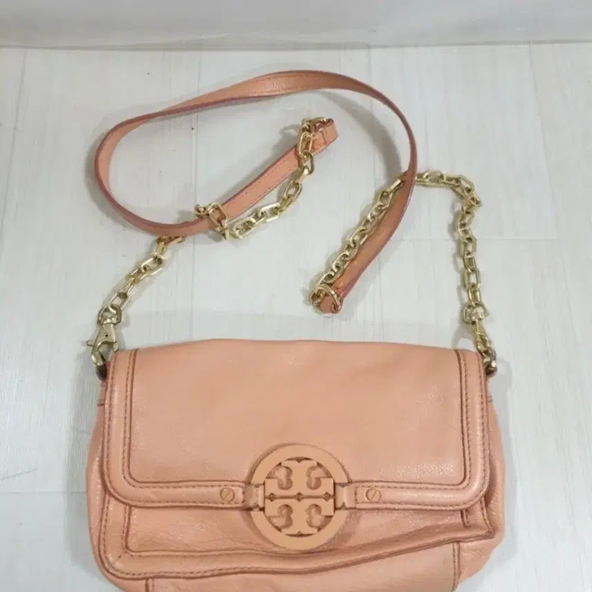 [BUNJANG] Tory Burch Leather Chain Shoulder/Crossbody Bag Pink / 정품] 토리버치 가죽 체인 숄더/크로스백 핑크 (